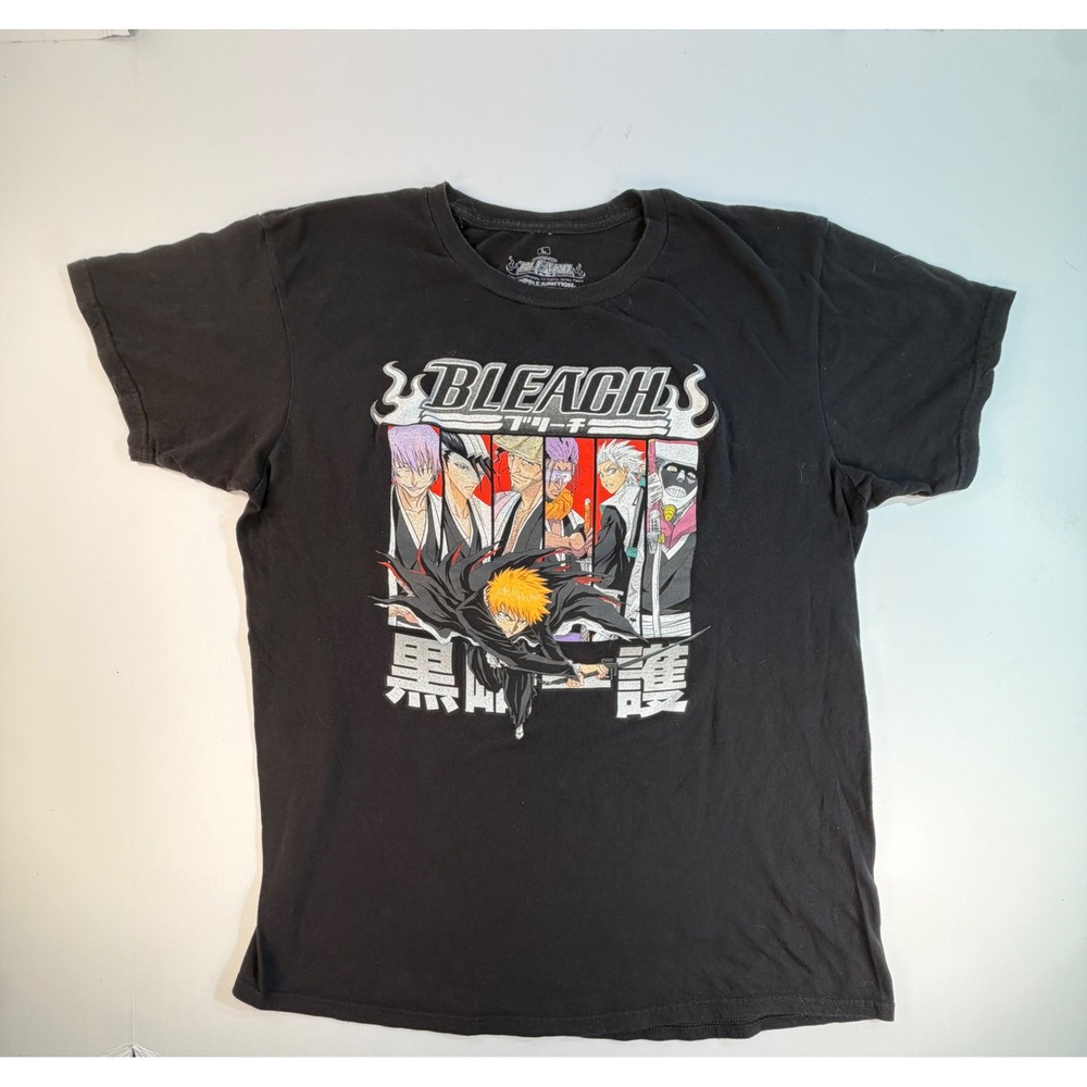 Bleach Shonen Jump Ichigo Soul Society Captains Graphic Tee Black Large